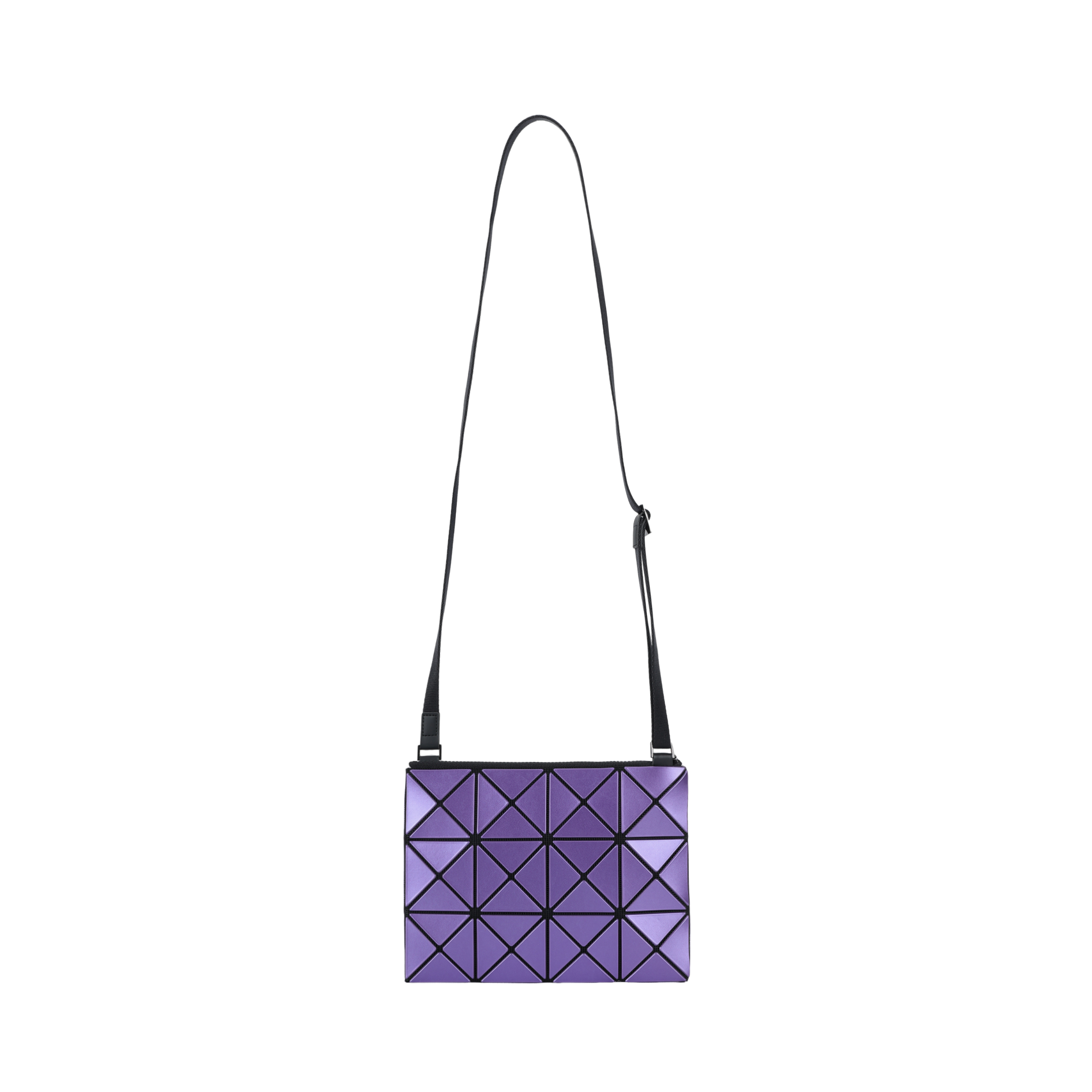 ISSEY MIYAKE Issey Miyake LUCENT series November limited brand classic triangular piece zipper closure PVC resin crossbody shoulder bag women's purple