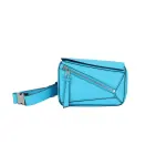 LOEWE Puzzle Bum Bag In Classic Calfskin Mini Cyan