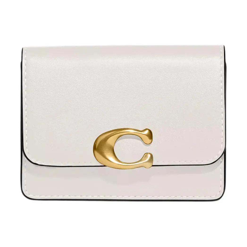 COACH Bandit Calfskin Card Holder Regular Women's White