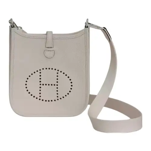 HERMES Evelyne Clemence Bullock Leather Crossbody Bag, Shoulder Bag 16 Women's 8L Beton Concrete Gray