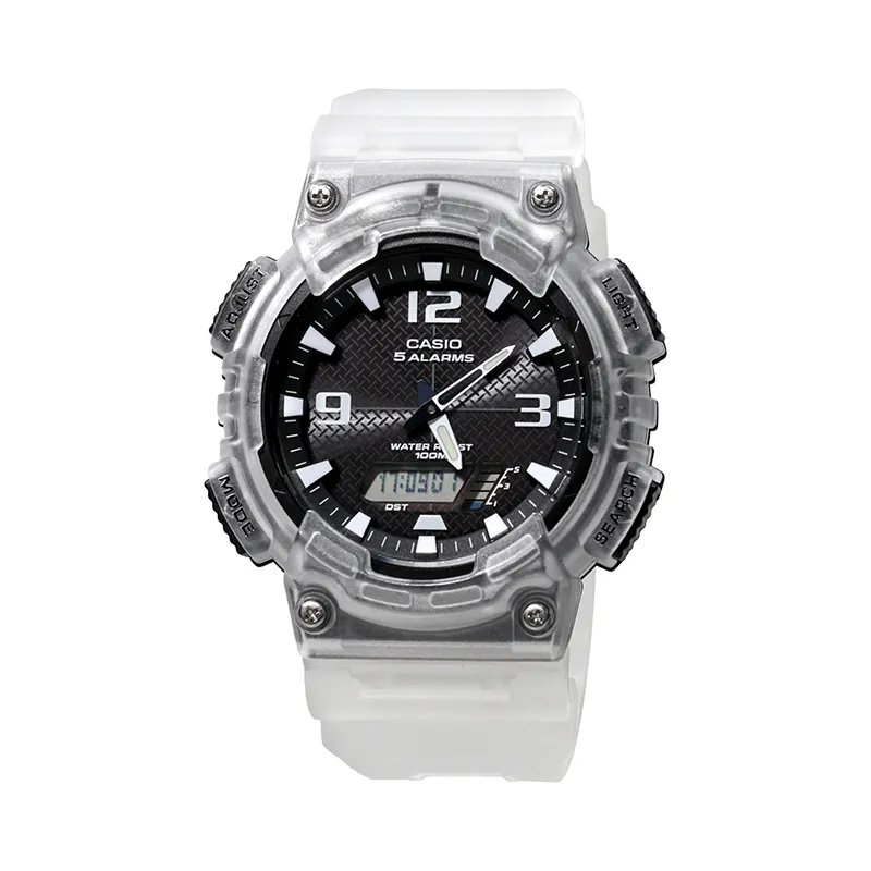 CASIO Custom Collection Solar Movement Resin Strap Watch Unisex Black Dial