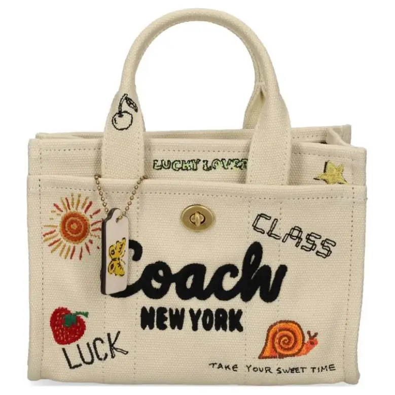 COACH Cargo Canvas Tote Bag, Shopping Bag, Shoulder Bag, Handbag Small Women's Light Beige