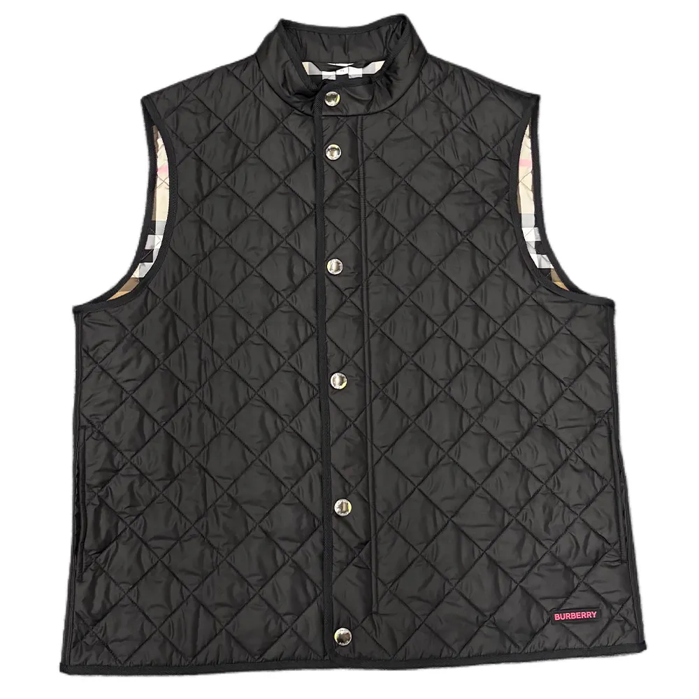 Burberry Vests Men's Black Stand Collar Moderate Other
