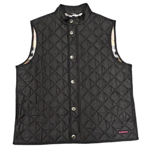 Burberry Vests Men's Black Stand Collar Moderate Straight Fit