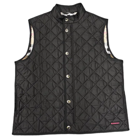Burberry Vests Men's Black Stand Collar Moderate Other