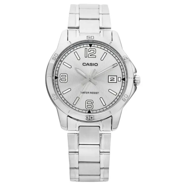 CASIO Quartz Movement Stainless Steel Strap Watch Men's Watches Silver Dial