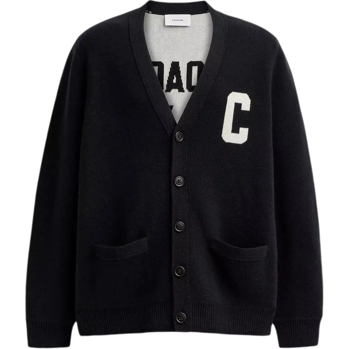 COACH Sweaters Men's Black V-neck Moderate