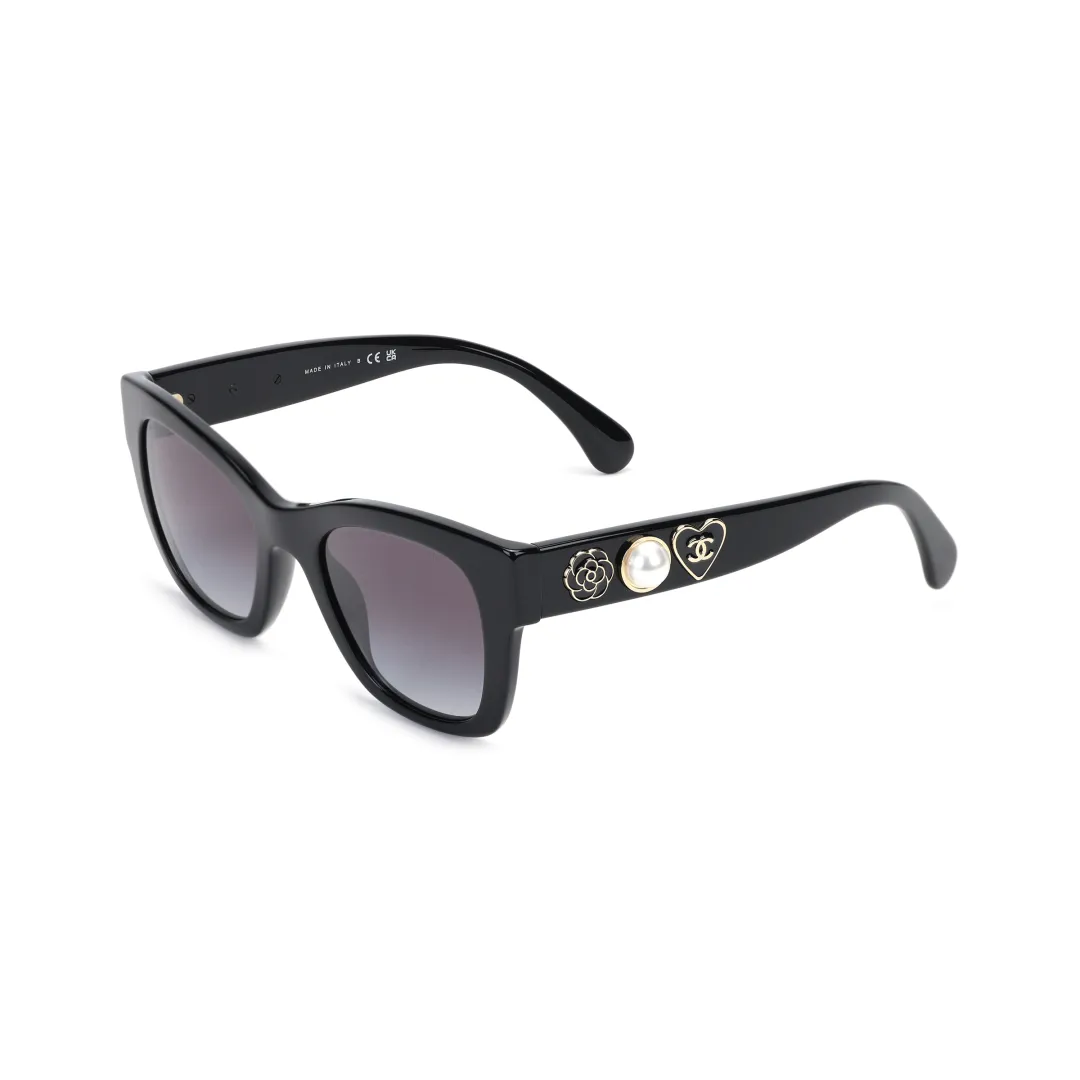 CHANEL Plate Frame Square Sunglasses Women's