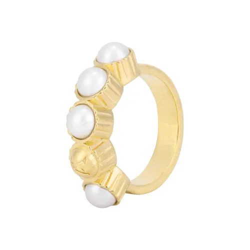 LOUIS VUITTON DYNASTY Brass, Glass Rings Unisex Gold