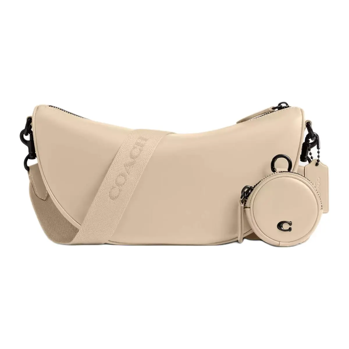 COACH HALL Leather Shoulder Bag, Crossbody Bag Large Women's Ivory