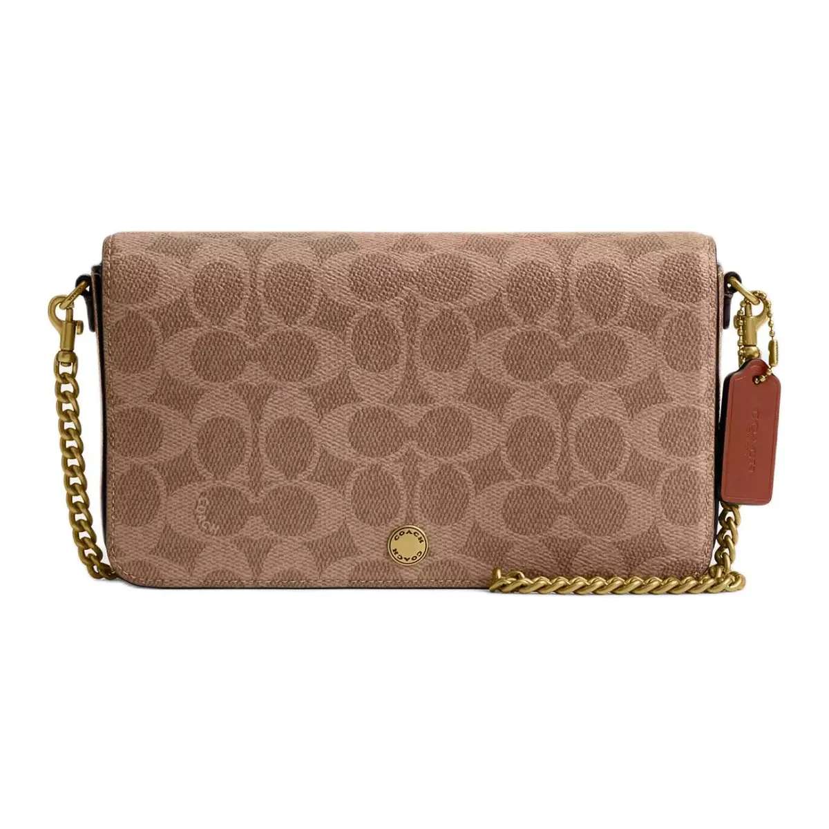 COACH Signature Coated Canvas Crossbody Bags Women's Caramel Umber