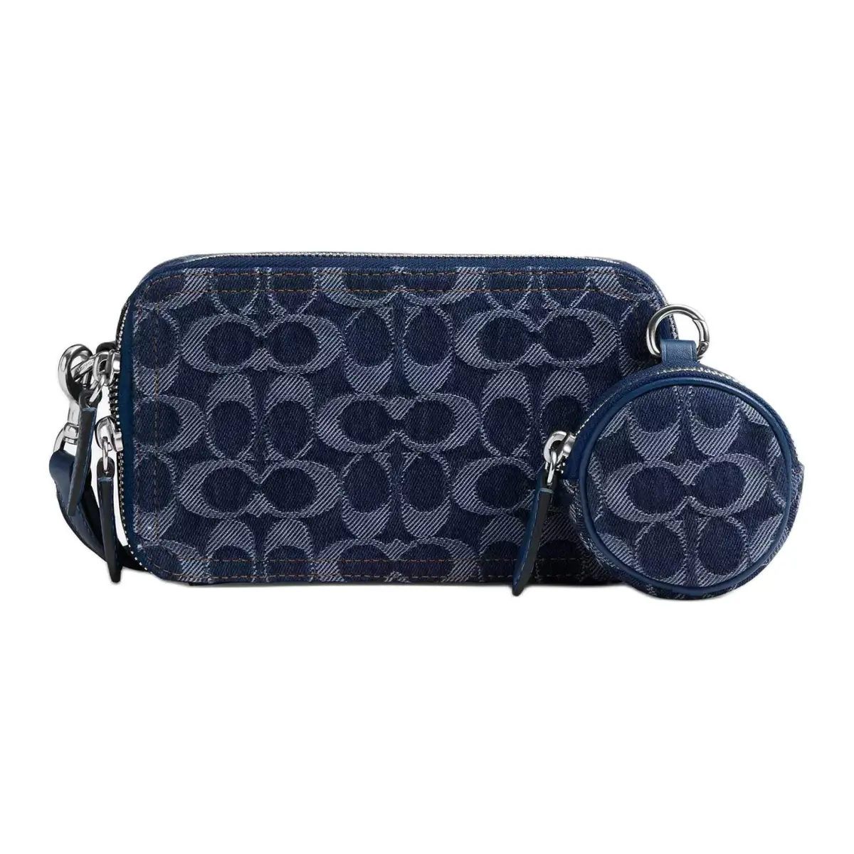 COACH Charter Denim With Refined Calfskin Shoulder Bag Small Men's Dark Blue