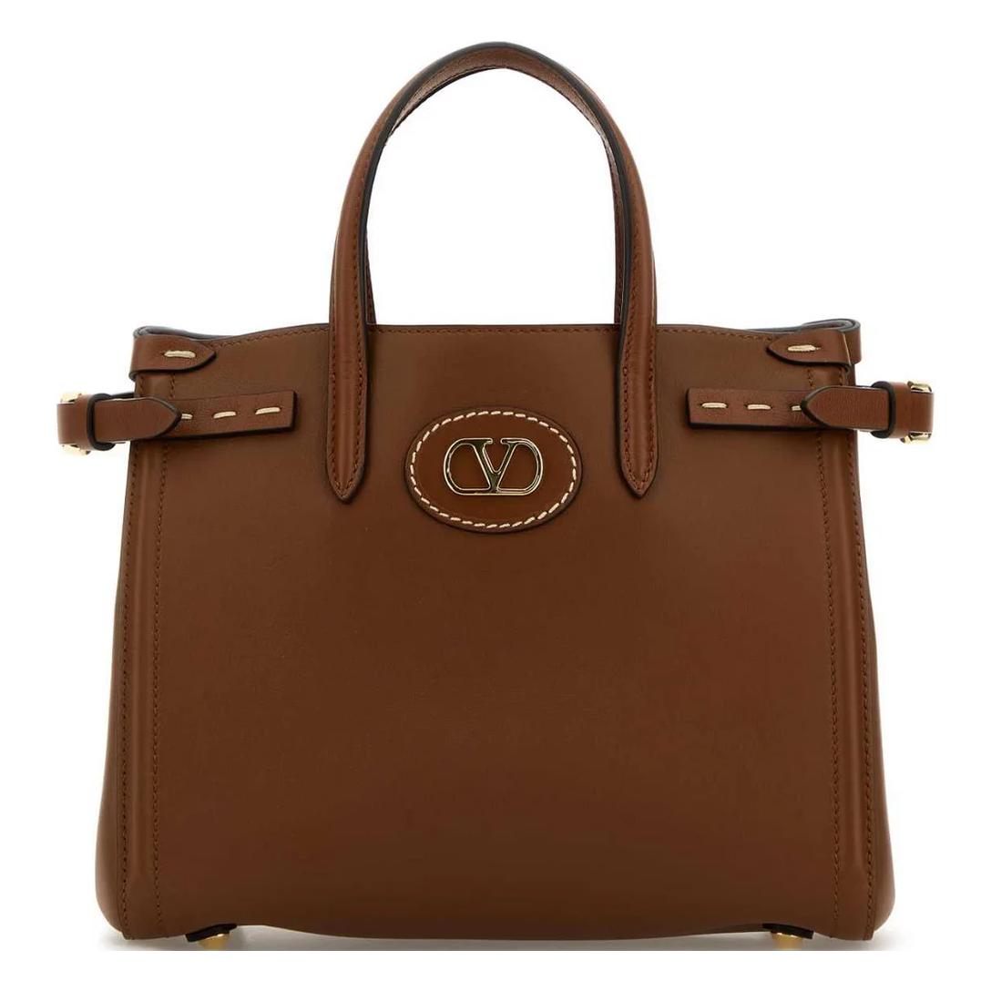 Женская сумка Valentino Antibes VLogo Tote (коричневая)
