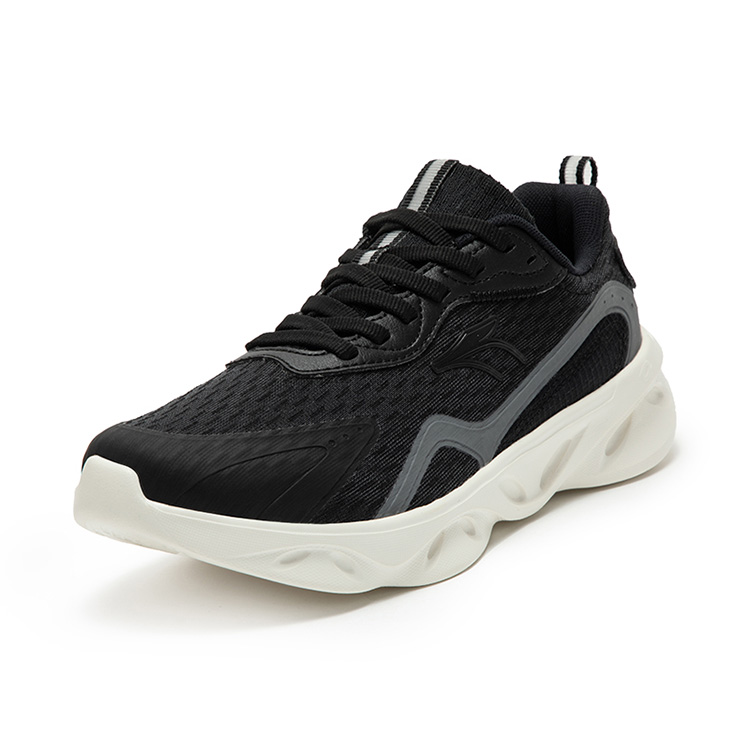 361° Mesh, Synthetic Leather Slip Resistant Abrasion Resistant Low top Casual Running Shoes Women’s Black Gray