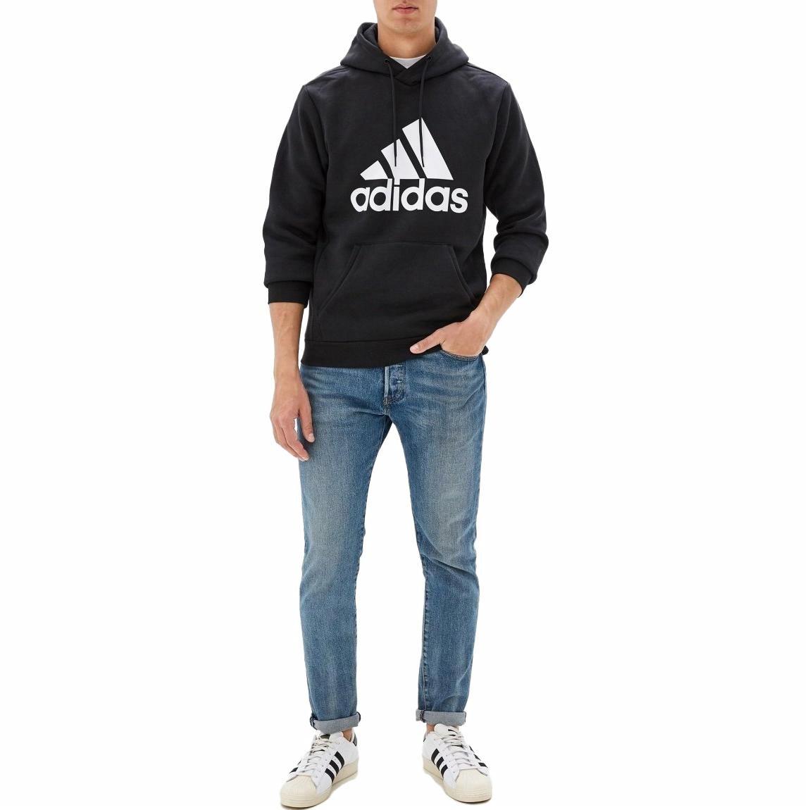 Мужское худи adidas MH BOS PO FL (черное) — фото 3