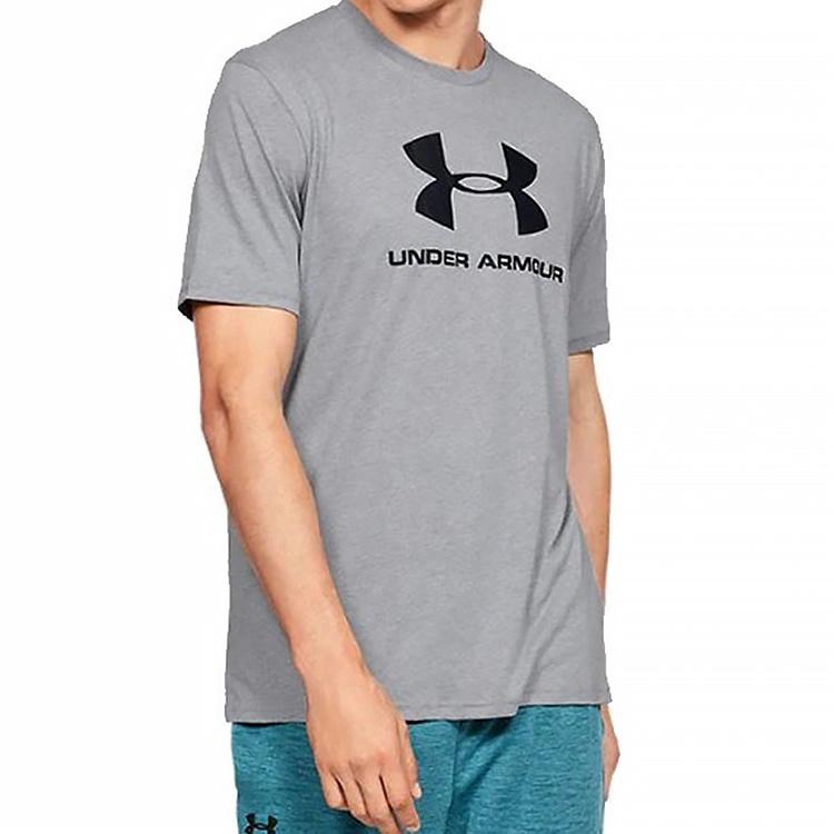 Мужская футболка Under Armour sportstyle (светло-серая) — фото 2