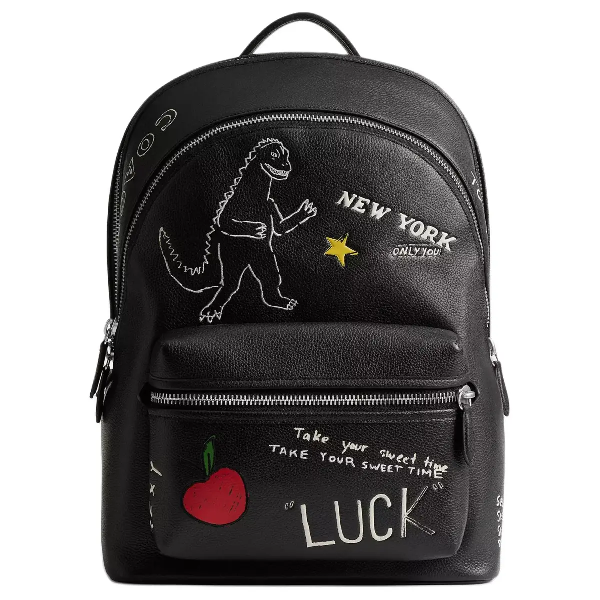COACH Charter Polished Pebbled Leather Backpack Large Men's Black