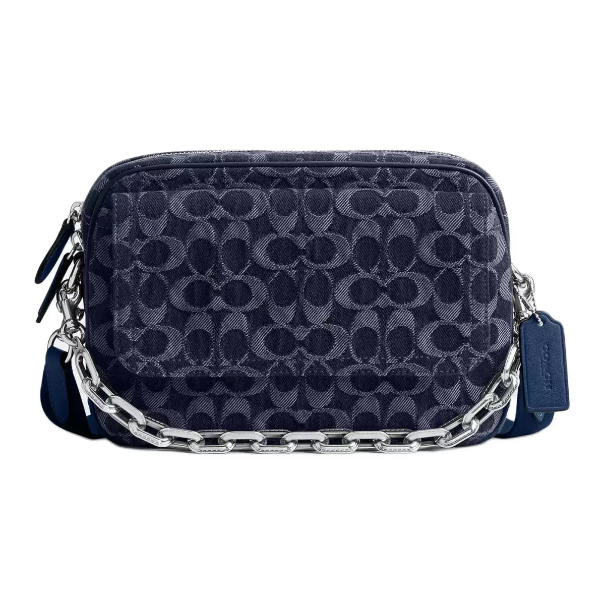 COACH Charter Denim One Shoulder Handbag Medium Men's Dark Blue