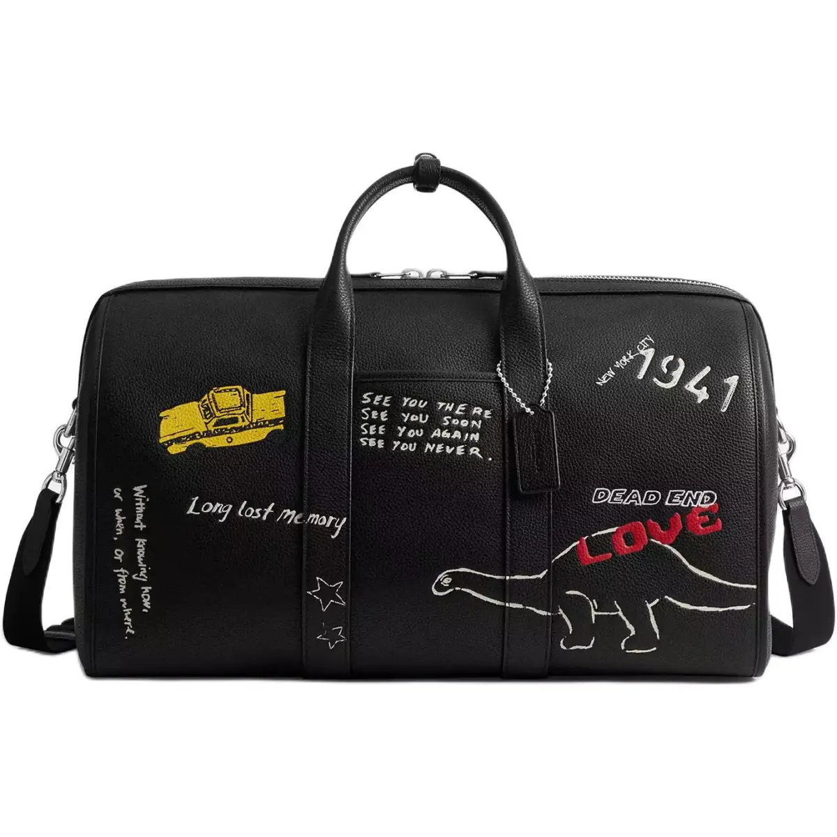 COACH Leather Travel Bag Men's Black