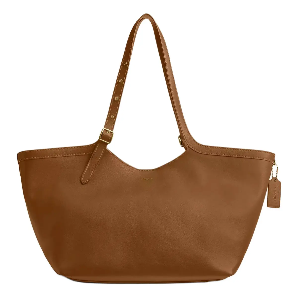 COACH Gramercy Grain Leather Tote Bag, Shopping Bag, Handbag, Shoulder Bag Large Women's Brass & Honey Brown