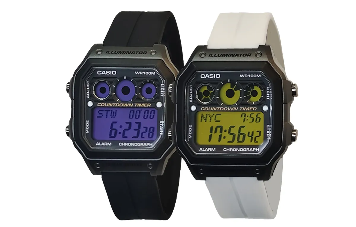 CASIO Custom Collection Quartz Movement Silicone Strap Watch Unisex Black Dial