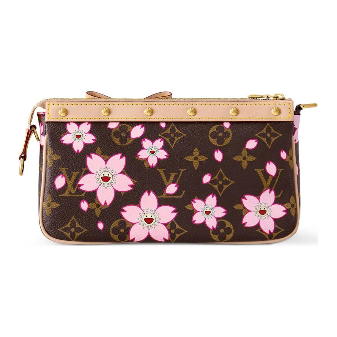 Женская сумка Louis Vuitton x Takashi Murakami (коричнево-розовая) — фото 3