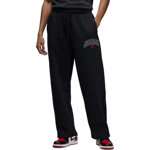 Jordan Brooklyn Fleece Pantalon Oversize À Ourlet Fendu Pour Homme Knitted Sweatpants Men's Black/Gym Red