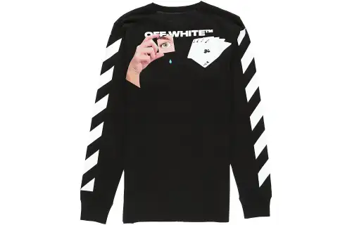 OFF WHITE Diag Hand Card Long Sleeve T Shirt
