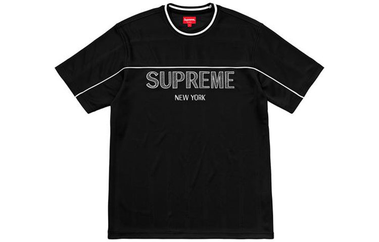 Футболка Supreme SS18 Dazzle Warm Up Top Black T (черная) — фото 1