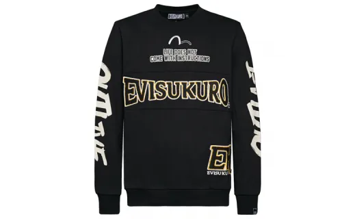 EVISU Crew Neck Sweatshirt Men's Black
