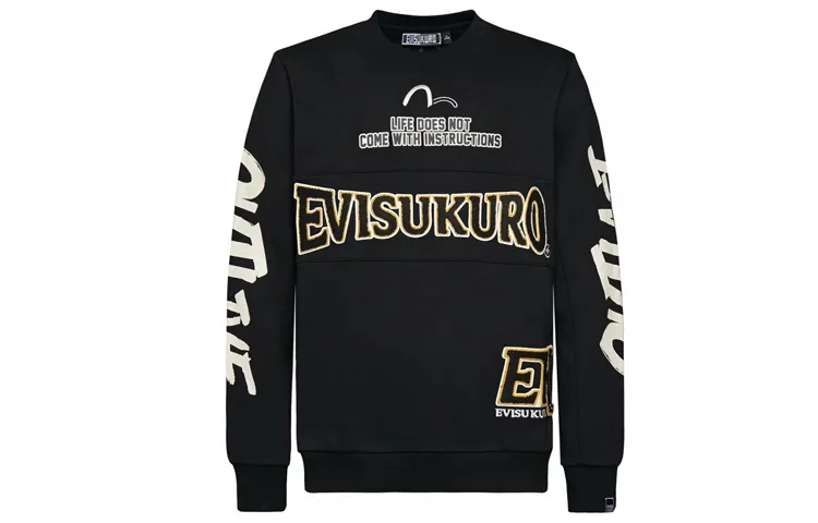 EVISU Crew Neck Sweatshirt Men's Black