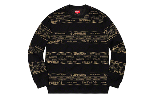 Свитшот Supreme SS19 Metallic Jacquard (черный)