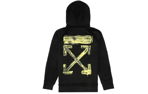 OFF WHITE Acrylic Arrows Incomplete Hoodie 'Black'