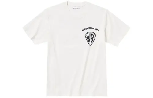 UNIQLO T Shirts Men's White Crew Neck Moderate Straight Fit