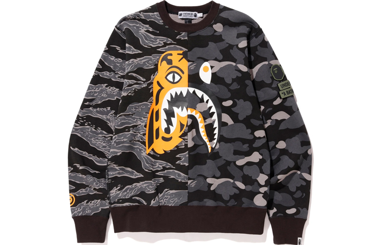 Bape X Undefeated Tiger Shark Half Crewneck
