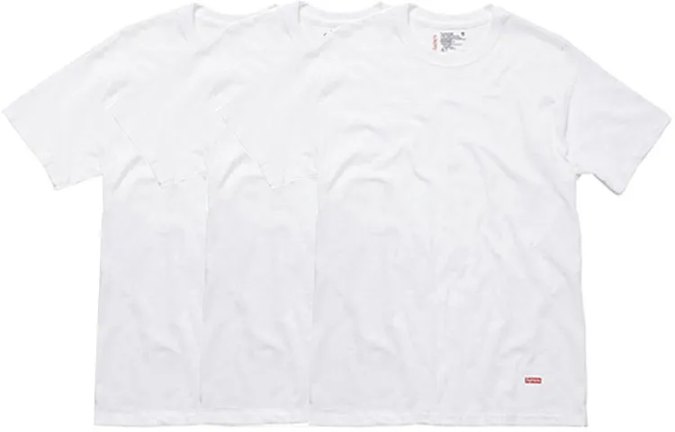 Supreme Hanes Tagless Tees 3 Pack White