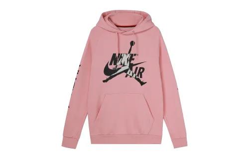 Jordan Jumpman Classics Fleece Lined Pullover Hood Sweatshirt Men's Pink