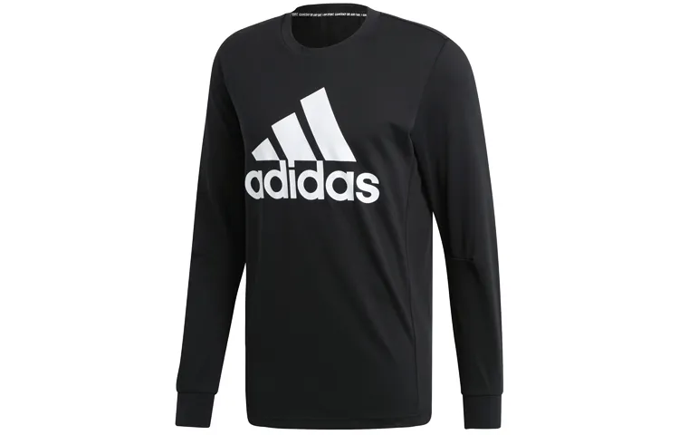 Adidas Sweatshirts Men's Black Crew Neck Moderate Regular