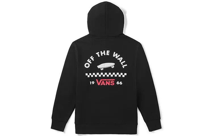 Vans Thickened And Fleece Lined Pullover Cleanfit American Casual Versatile Sweatshirt Unisex Black