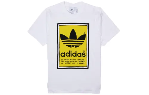 Adidas Originals T Shirts Men's Crew Neck Moderate Straight Fit