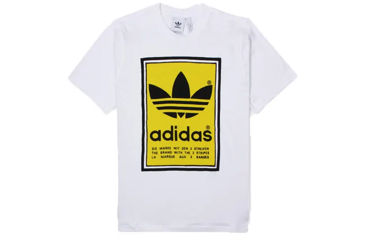 Adidas Originals T Shirts Men's Crew Neck Moderate Straight Fit