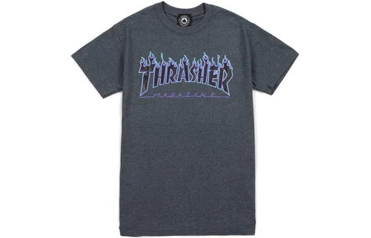 Thrasher T Shirt US Version Unisex Gray Blue