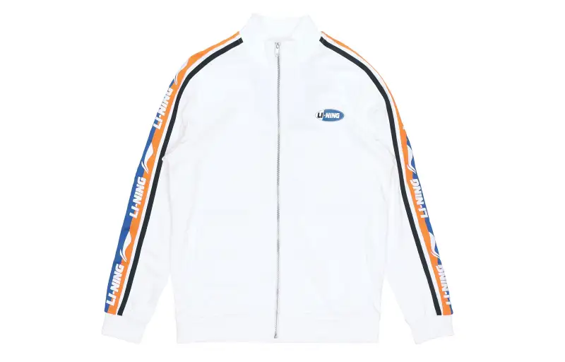 Li Ning Sports Fashion Collection Sweatshirts Unisex Ivory Stand Collar Moderate Cardigan