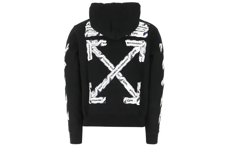 OFF WHITE Airport Tape Zip Up Hoodie