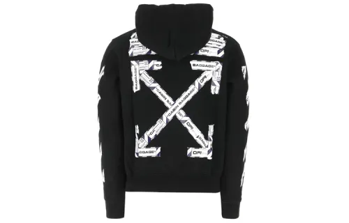 OFF WHITE Airport Tape Zip Up Hoodie