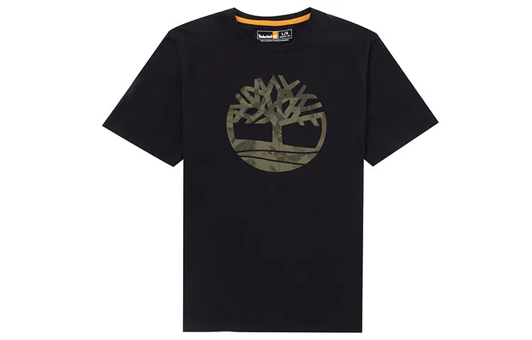 Timberland Drop Shoulder Sleeve T Shirt Men's Black