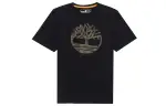 Timberland Drop Shoulder Sleeve T Shirt Men's Black