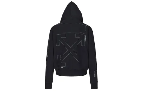 OFF WHITE Diag Unfinished Slim Hoodie