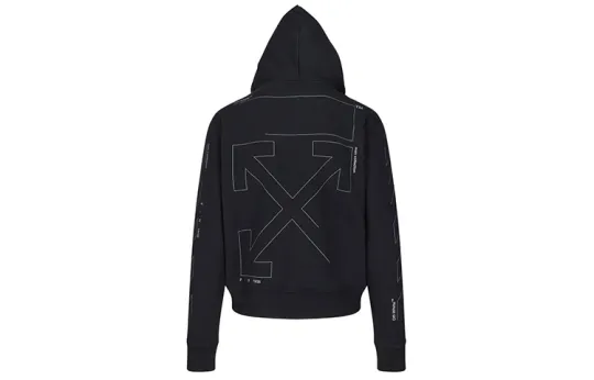 OFF WHITE Diag Unfinished Slim Hoodie