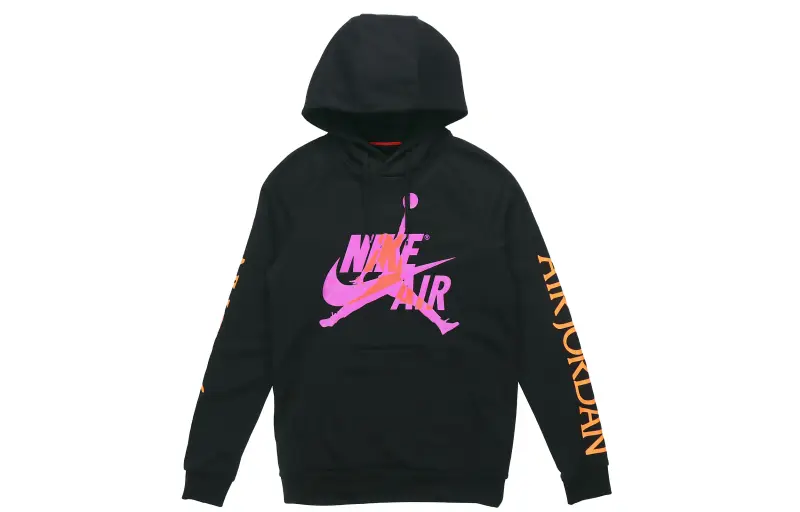 Jordan Jumpman Classics Hooded Comfortable Thermal Fleece Lined Long Sleeved Sweatshirt Men's Black